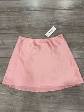 Astr Soft Pink satin A-Line Satin Mini Skirt S